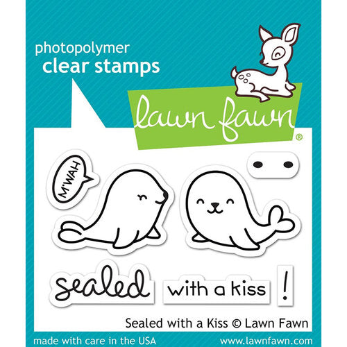 Lawn Fawn SEALED WITH A KISS Clear Stamps 3&quot;X2&quot; 7pc Scrapbooksrus 