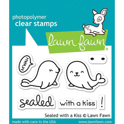 Lawn Fawn SEALED WITH A KISS Clear Stamps 3&quot;X2&quot; 7pc Scrapbooksrus 