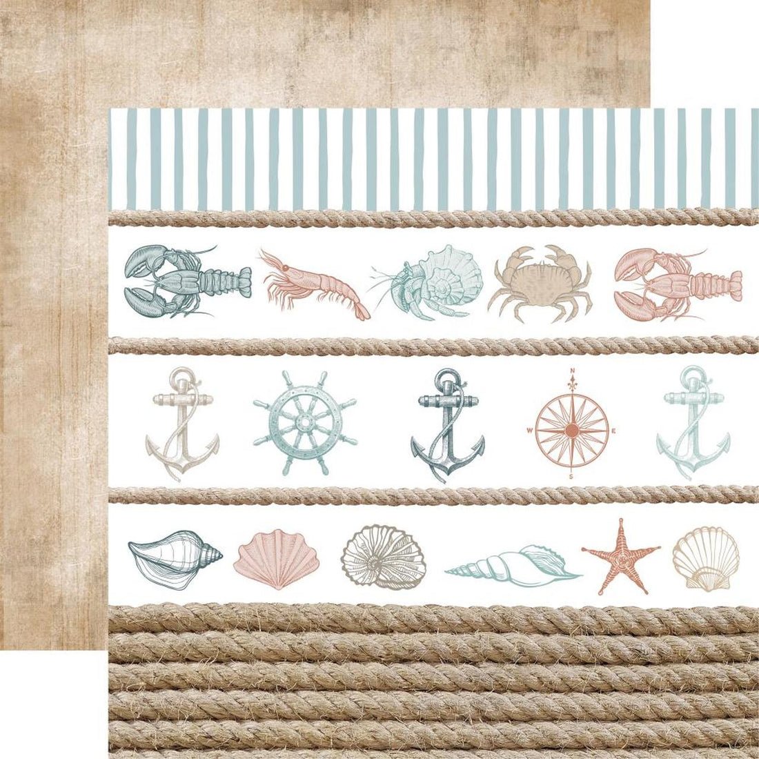 Kaisercraft Uncharted Waters Collection SEA SHORE 12&quot;X12&quot; 1 Scrapbook Paper Scrapbooksrus 