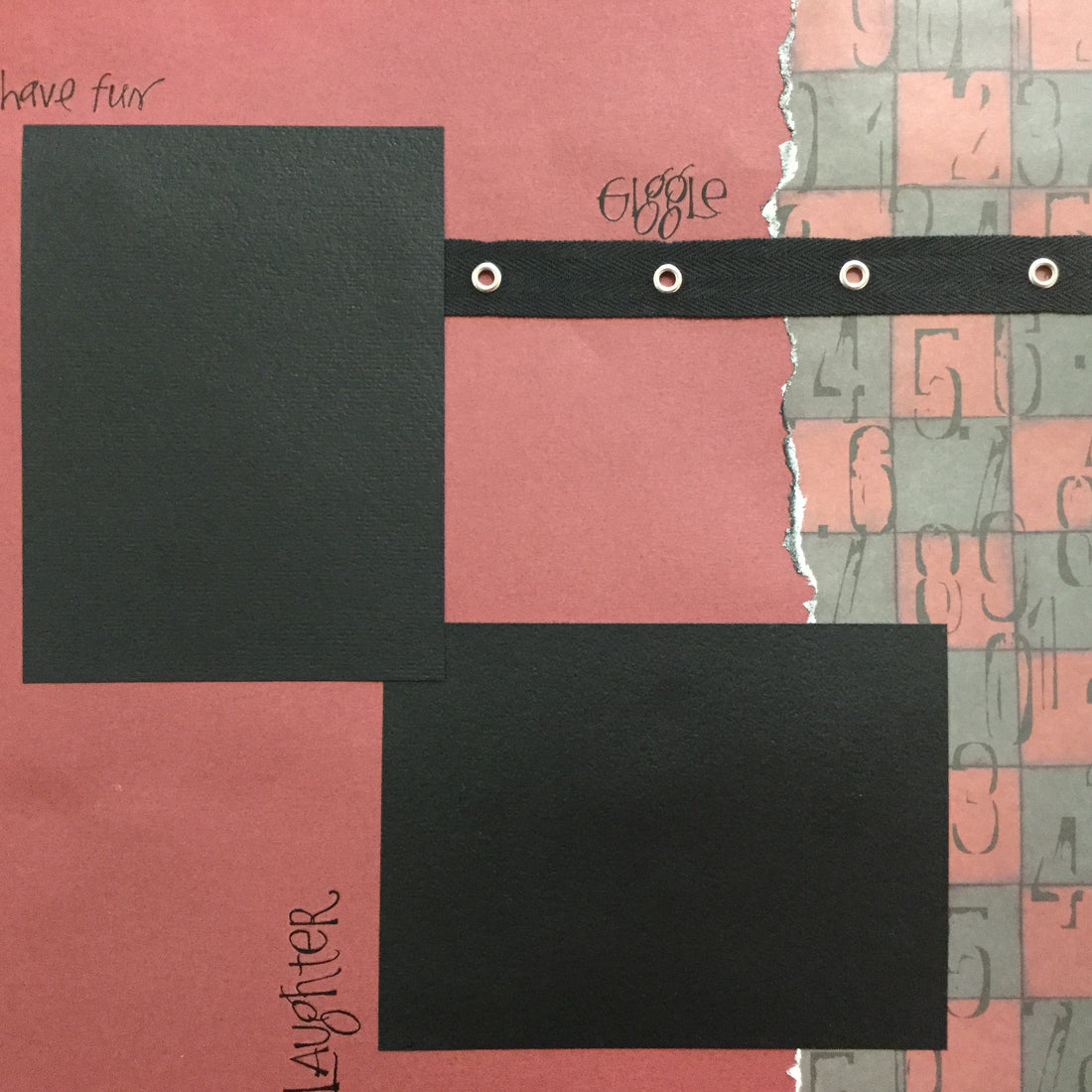 $5.00 Premade Pages HAPPY GIGGLE (2) 12"X12" Scrapbook Pages Scrapbooksrus