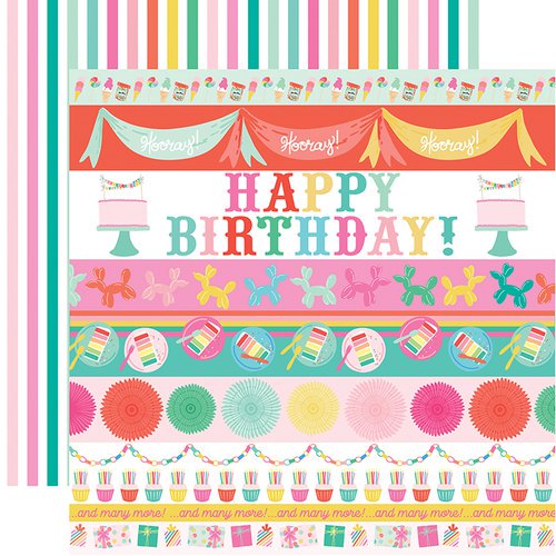 Echo Park Let’ s Party BORDER STRIPS 12&quot;x12&quot; Scrapbook Paper Scrapbooksrus 