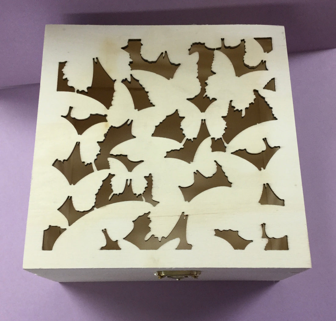 Darice Unfinished Wood Box SQUARE Laser Cut Top Scrapbooksrus
