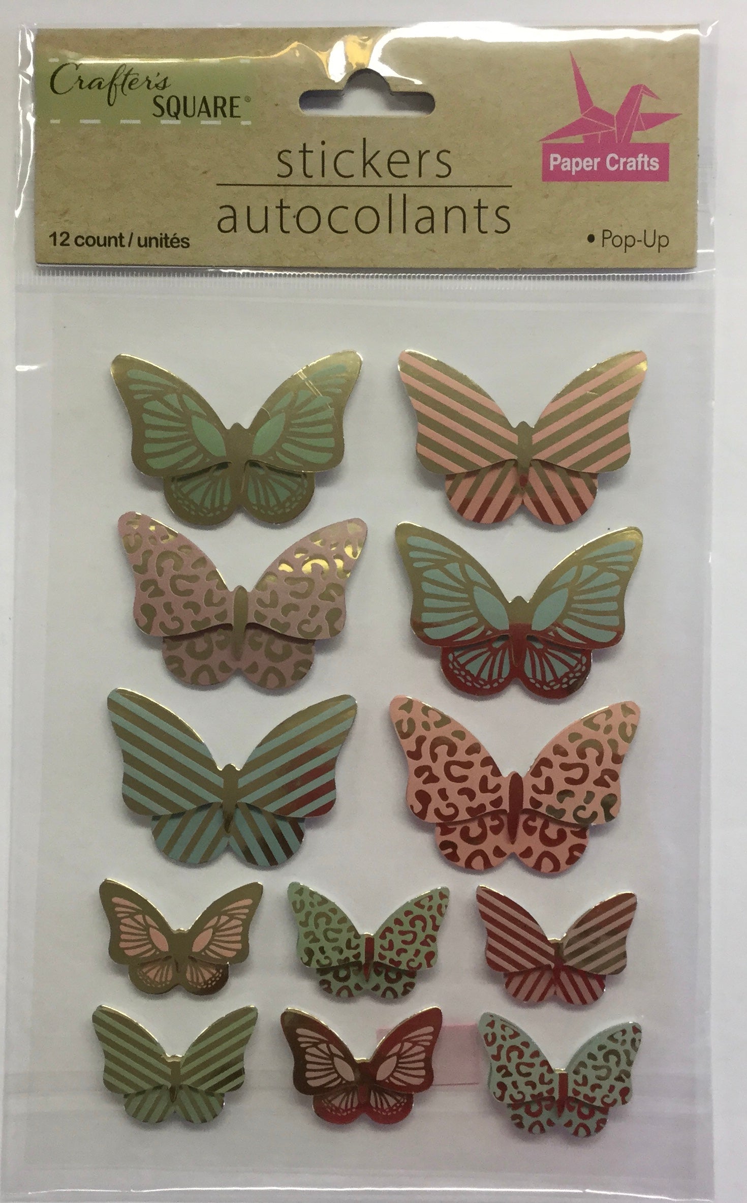 Crafter’s Square FOIL BUTTERFLY Paper Craft Stickers