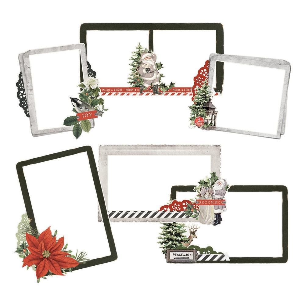 Simple Stories SIMPLE VINTAGE RUSTIC CHRISTMAS Chipboard Frames 6pc. Scrapbooksrus 