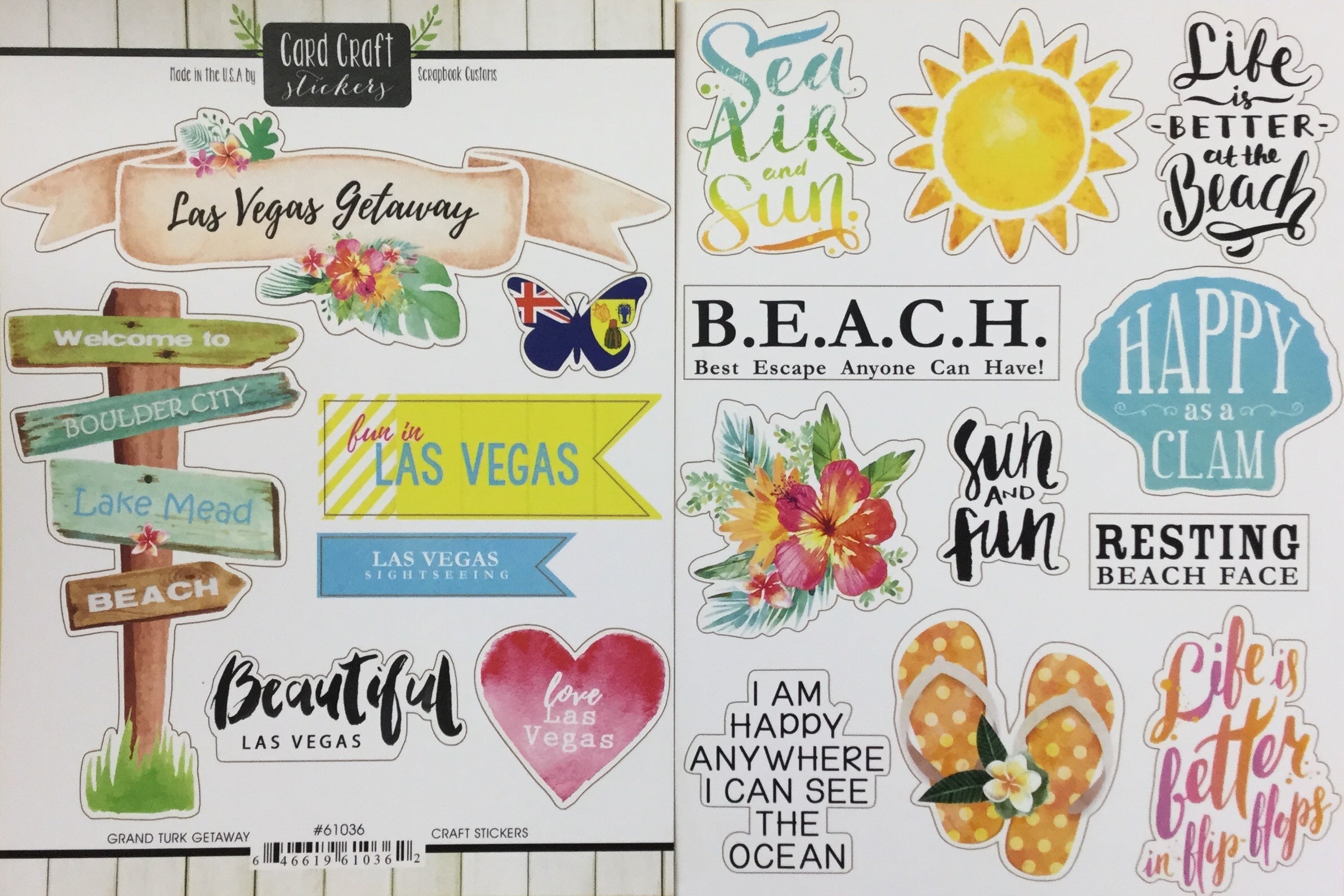 LAS VEGAS GETAWAY Stickers 18 pc Scrapbook Customs Scrapbooksrus 