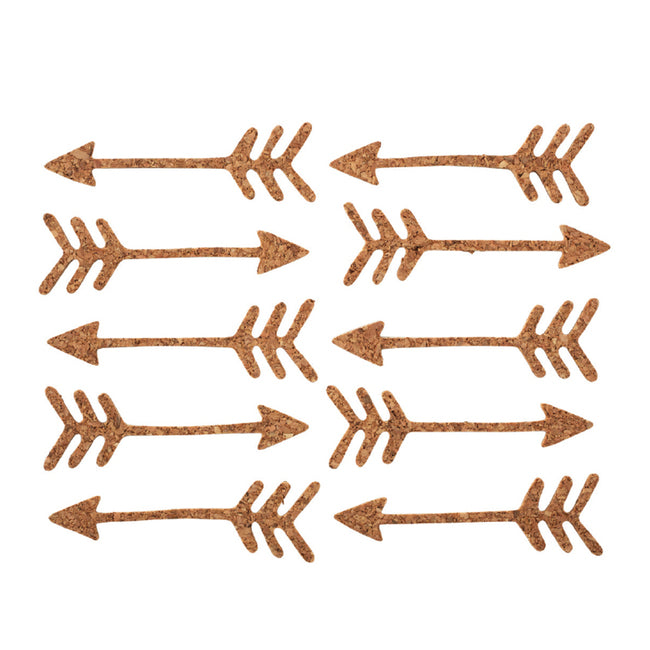 Fun Stampers Journey CORK ARROWS Embellishments 10pc Scrapbooksrus