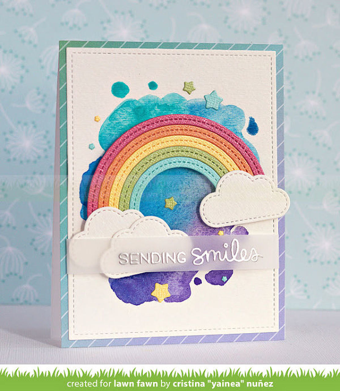 Lawn Cuts STITCHED RAINBOW Custom Craft Dies 11pc. Scrapbooksrus 