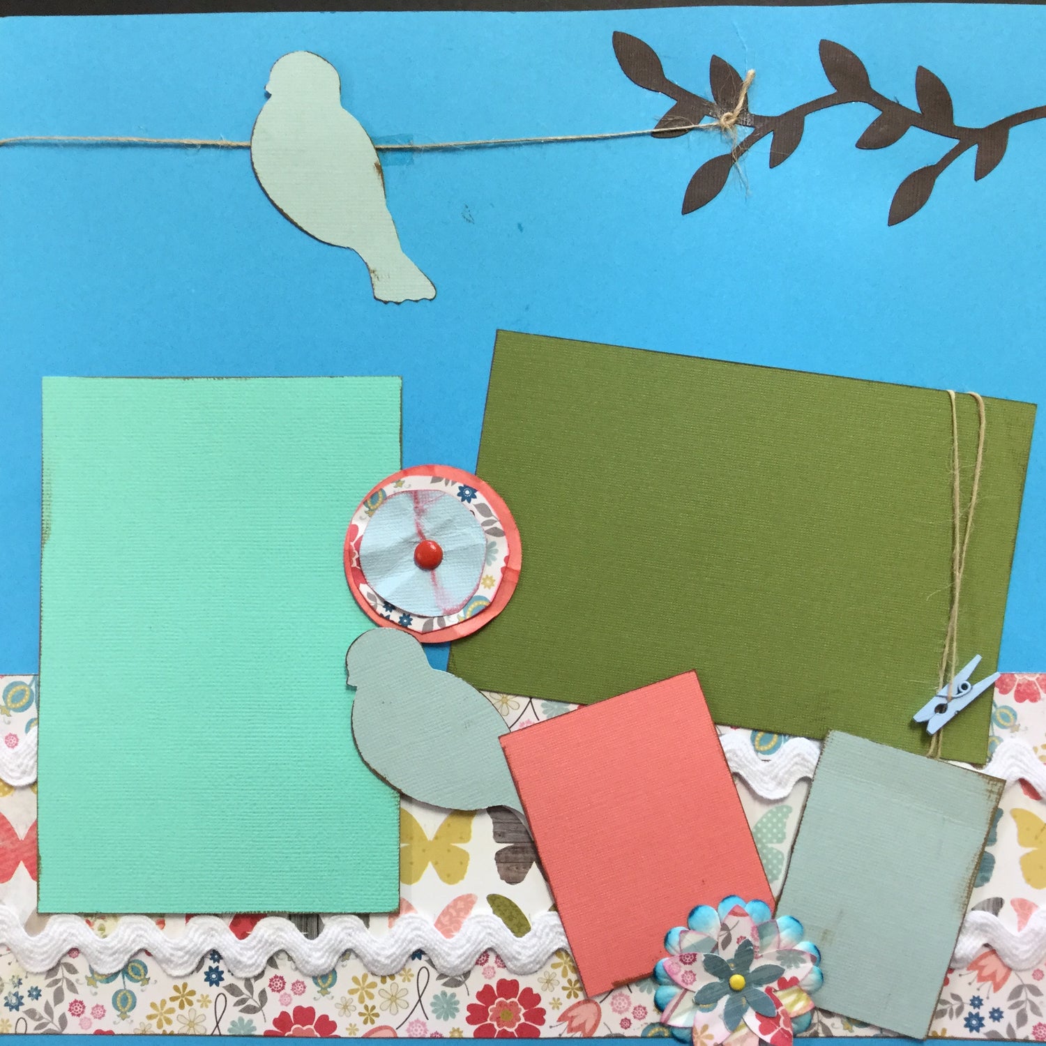 Premade Pages SPRING IS IN THE AIR (2) 12X12 Scrapbook Pages Scrapbooksrus 