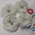 Chiffon Fabric Flowers WHITE with Pearl & Rhinestone Centers 4pc Scrapbooksrus 