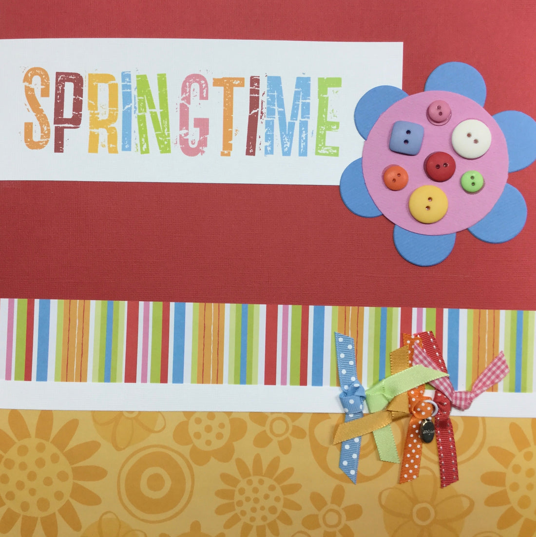 Premade Pages SPRINGTIME 12"X12" Scrapbook Page Scrapbooksrus