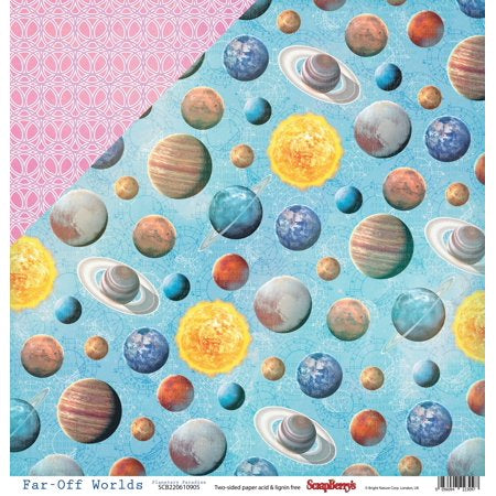 Scrapberry’s Far-Off Worlds Collection PLANETARY PARADISE 12"X12" Paper Scrapbooksrus 