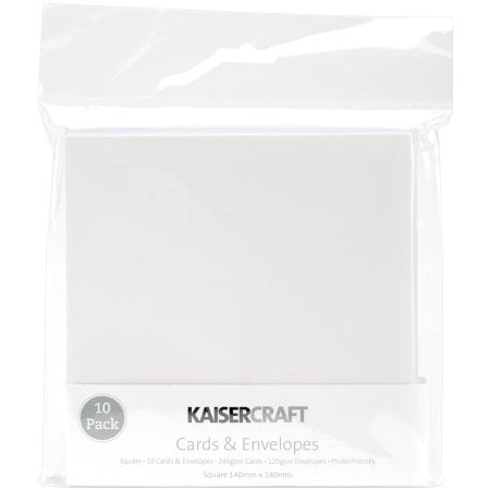 Kaisercraft 10 CARDS AND PAPER ENVELOPES White