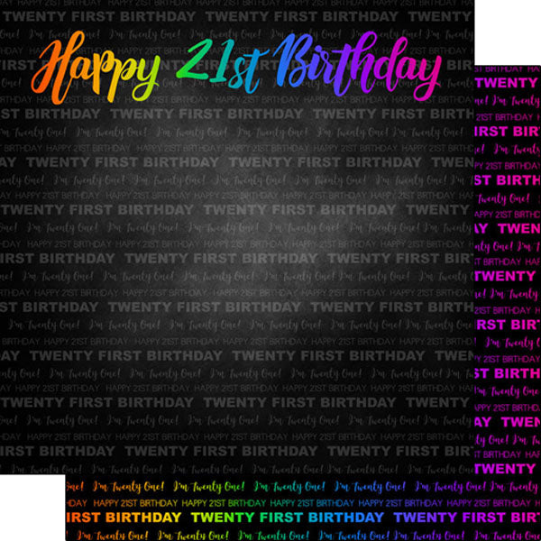 NEON 21ST BIRTHDAY DS 12&quot;X12&quot; Paper Scrapbooksrus 