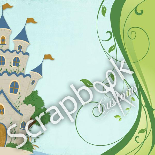 Disney FAIRYTALE CASTLE 12&quot;X12&quot; Scrapbook 2 Paper Sheet - Scrapbooksrus