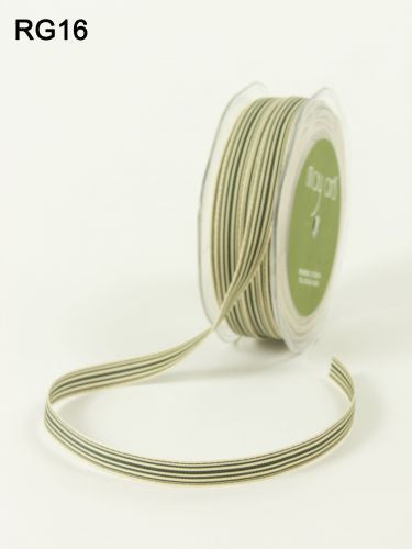 May Arts 3/8&quot; Grosgrain IVORY STRIPED RIBBON 1 yard yd - Scrapbook Kyandyland