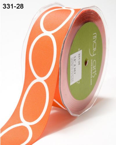 May Arts 1.5&quot; Grosgrain OVAL RIBBON 1 yard yd - Scrapbook Kyandyland