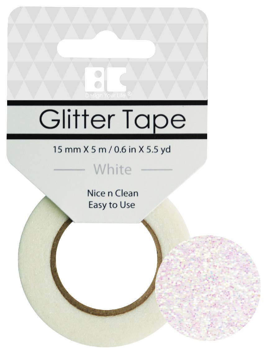 Best Creation GLITTER TAPE WHITE Permanent Washi Tape - ScrapbooksRUs