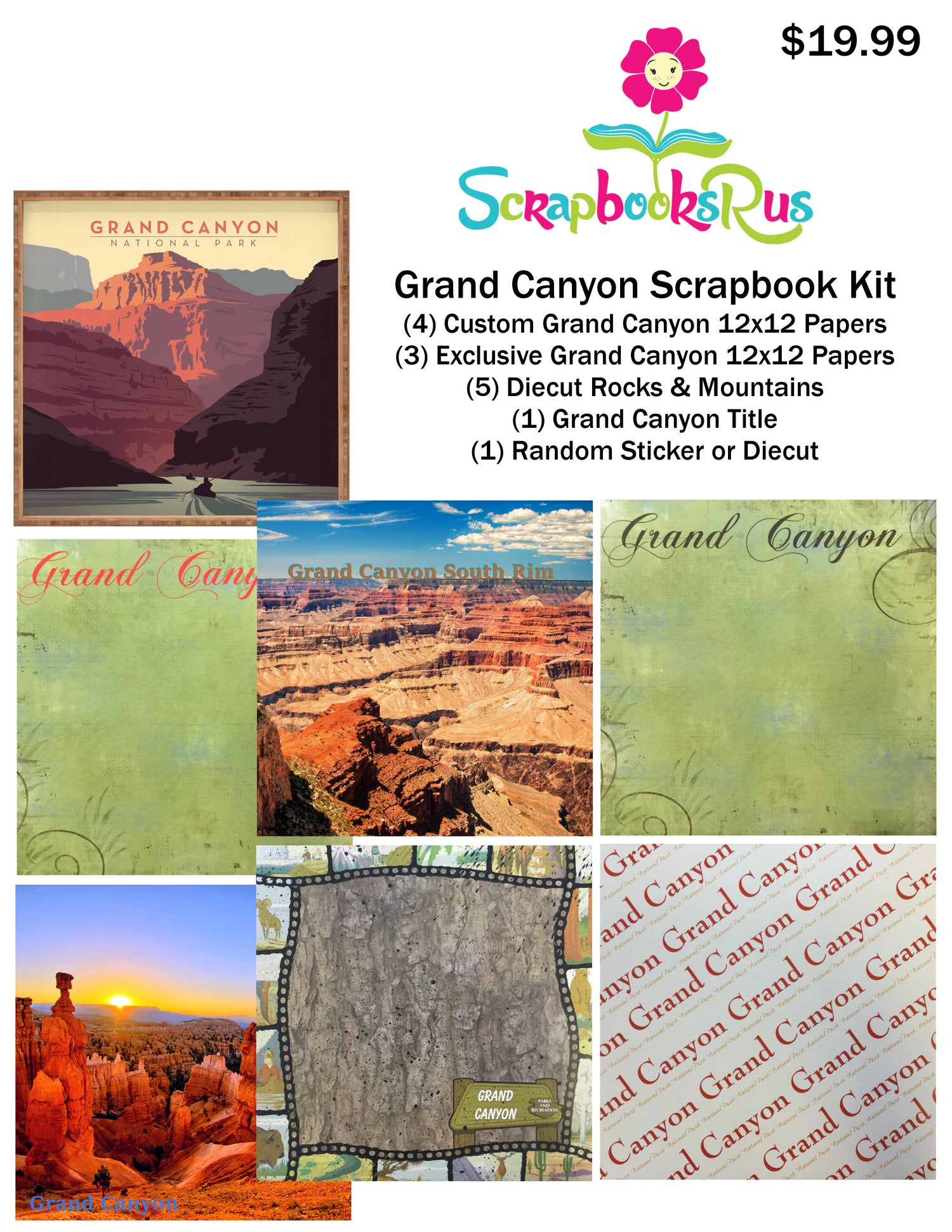 GRAND CANYON 12&quot;X12&quot; Travel Scrapbook Kit Scrapbooksrus