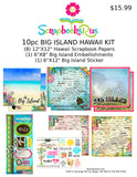 Hawaii 10pc BIG ISLAND Scrapbook Kit Paper Stickers