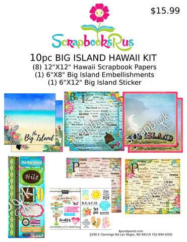 Hawaii 10pc BIG ISLAND Scrapbook Kit Paper Stickers – Scrapbooksrus