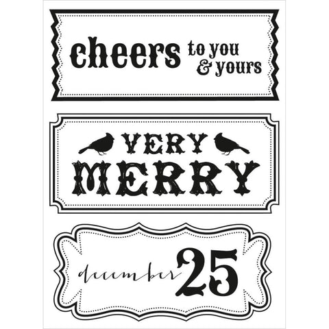 Kaisercraft Holly Bright CHEERS Clear Holiday Stamps 3.5"X6"