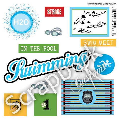 SWIMMING Swim Doo Dads Stickers 12pc