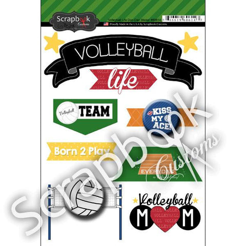 VOLLEYBALL LIFE Doo Dads Stickers 11pc