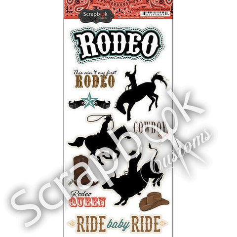 Scrapbook Customs COWBOY RODEO Stickers 11pc