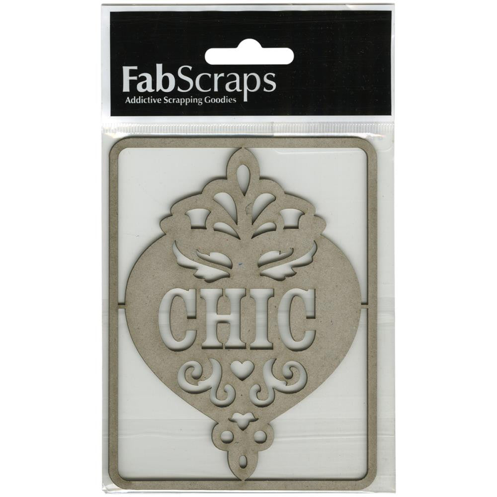 FabScraps Elegant CHIC Diecut Chipboard Word
