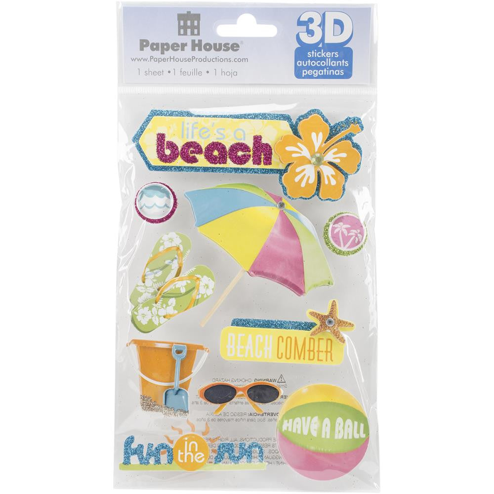 Paper House BEACH 3DStickers 11pc