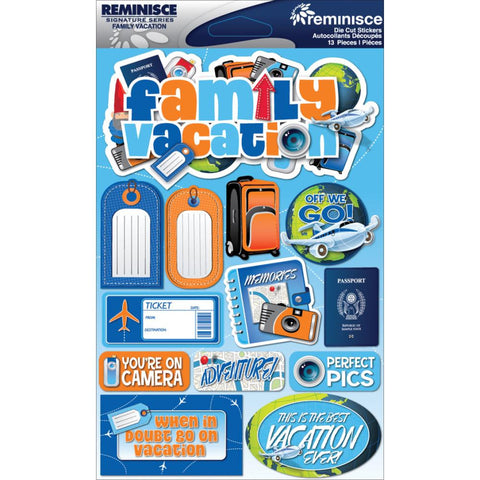 Reminisce FAMILY VACATION Signature Series DieCut Stickers 13pc