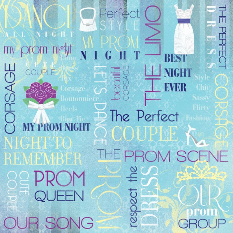 Karen Foster MY PROM NIGHT COLLAGE 12&quot;X12&quot; Paper Sheet