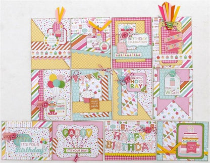 Echo Park BIRTHDAY WISHES GIRL 12&quot;X12&quot; 14pc Scrapbook Kit