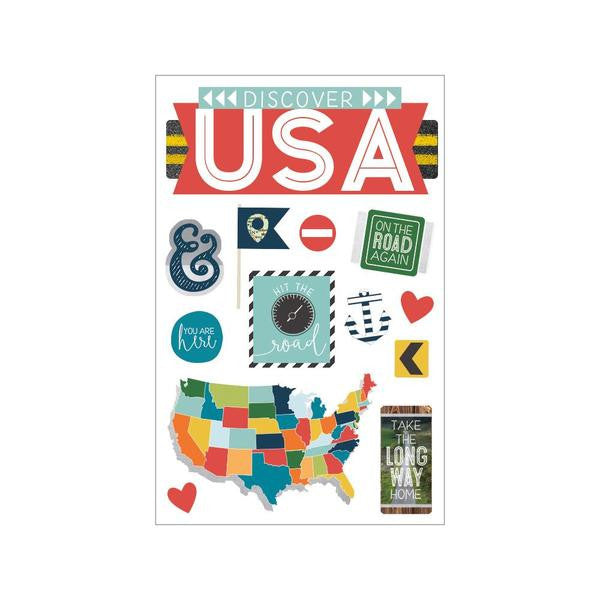Paper House DISCOVER USA 3D Stickers 13pc