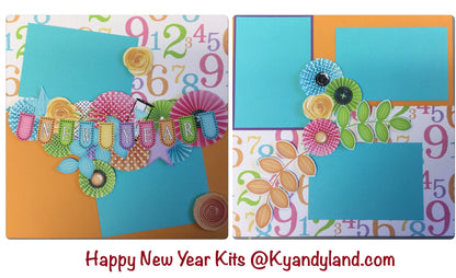 Page Kit (2) 12X12 HAPPY NEW YEAR Scrapbook @Scrapbooksrus