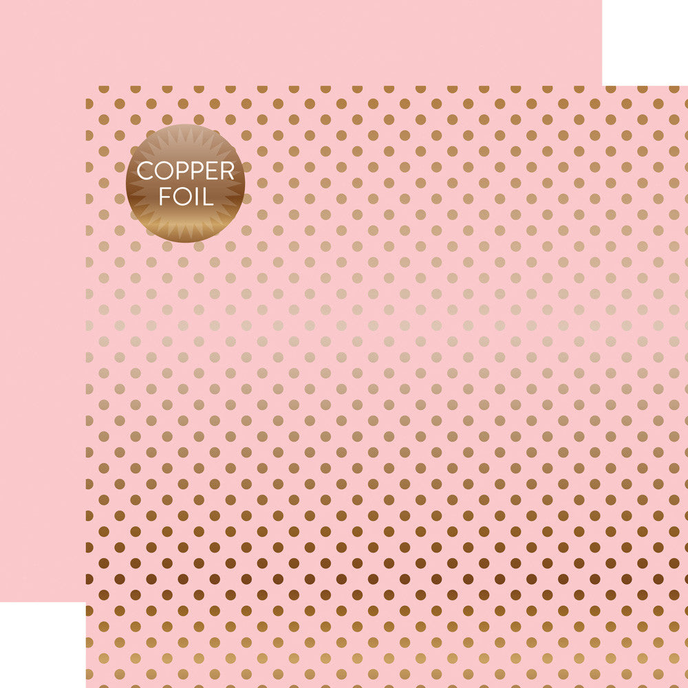 Echo Park GOLD FOIL LT PINK 12”x12” Scrapbook Paper