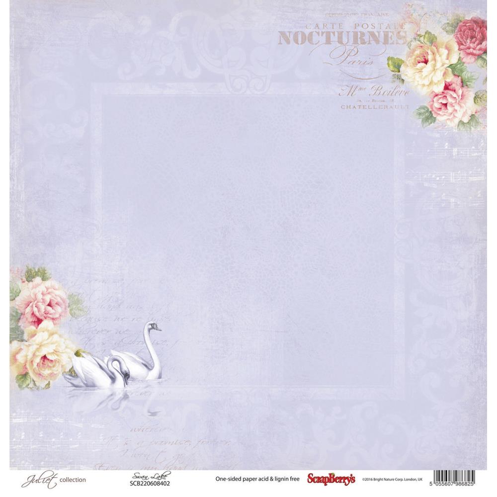 Scrapberrys Juliet Collection SWAN LAKE 12&quot;X12&quot; Paper