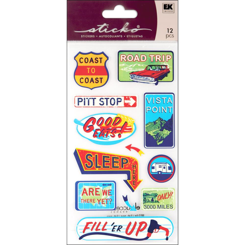 Ek Success COAST TO COAST Sticko Classic Stickers 12pc