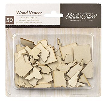 Studio Calico STATES Wood Veneer 50 pieces