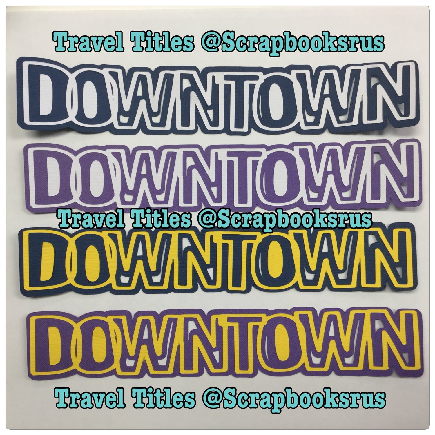 DOWNTOWN LasVegas Travel Title Die Cuts Borders