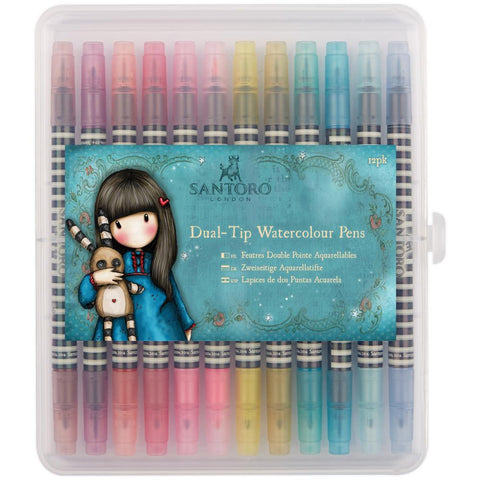 Santoro Gorjuss Girls BRIGHTS Dual Tip Watercolor Pens 12pk
