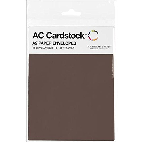 American Crafts 12 Paper ENVELOPES CHESTNUT 5&quot;X 7&quot;