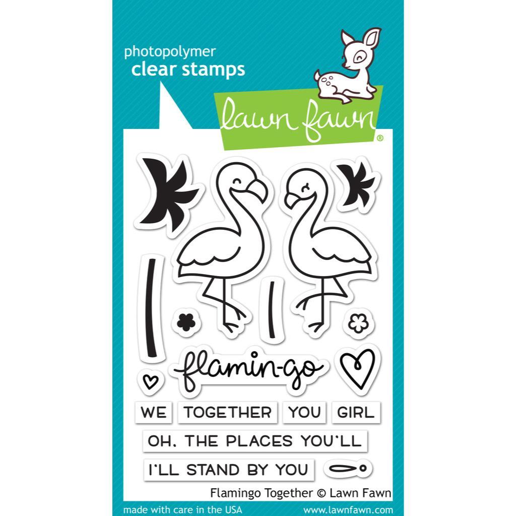 Lawn Fawn FLAMINGO TOGETHER Clear Stamps 18 pc