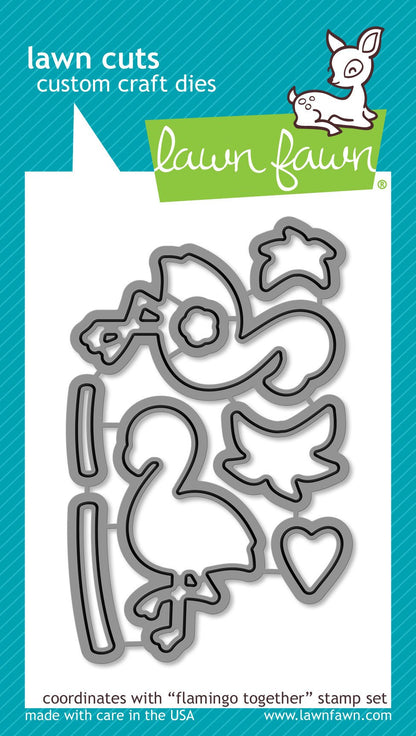 Lawn Fawn FLAMINGO TOGETHER Clear Stamps 18 pc