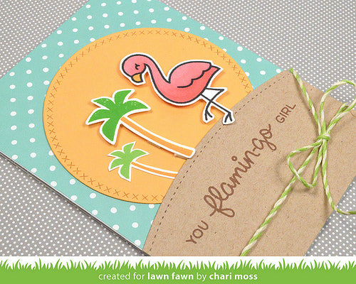 Lawn Fawn FLAMINGO TOGETHER Clear Stamps 18 pc