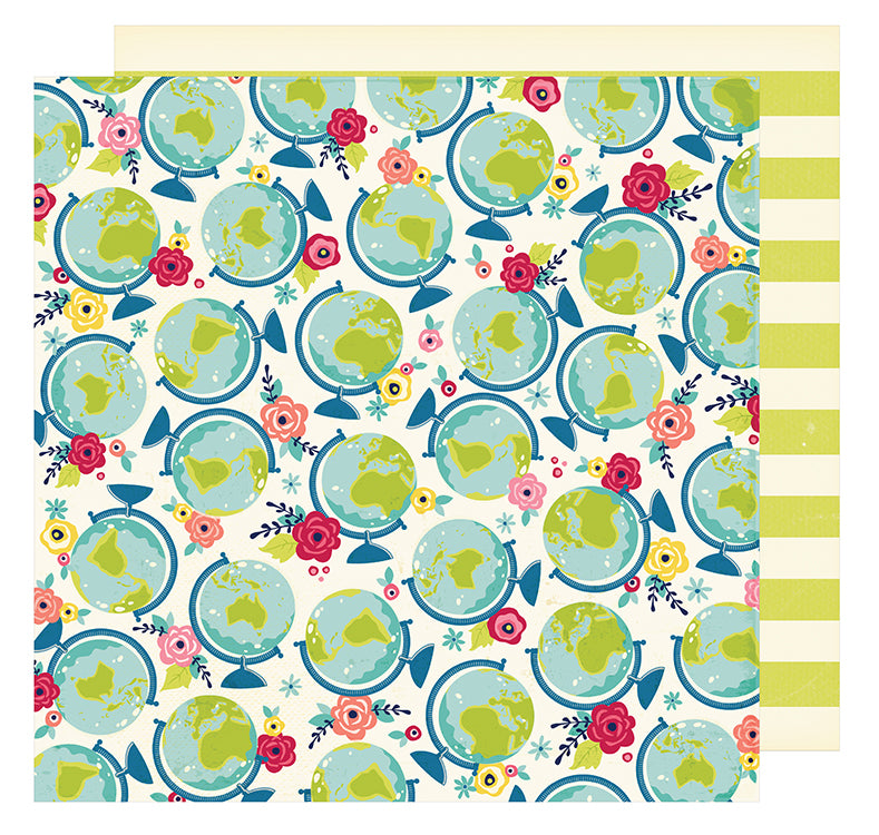 American Crafts Shimelle Exploration Globe Scrapbook Paper
