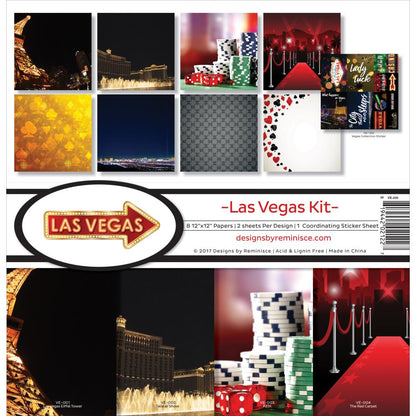 Reminisce LAS VEGAS 12&quot;X12&quot; Scrapbook Kit 9pc