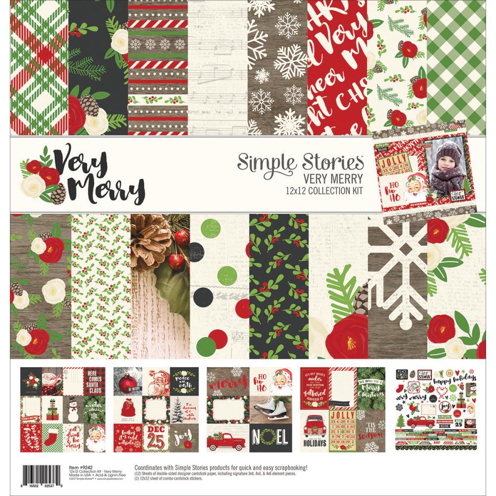 Simple Stories VERY MERRY 13pc Collection Kit 12&quot;X12&quot;