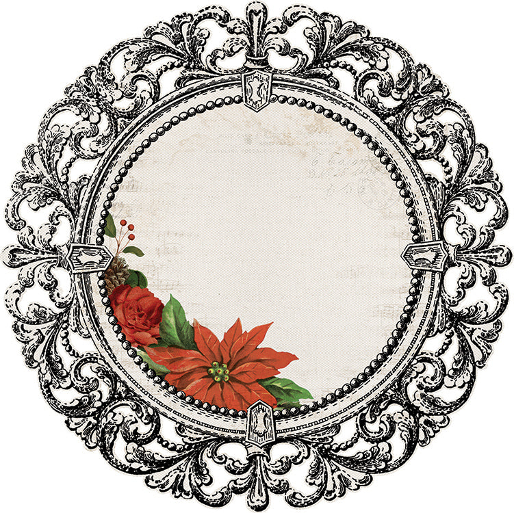 Kaisercraft Letters to Santa POINSETTIA FRAME 12&quot;X12&quot; Diecut Sheet