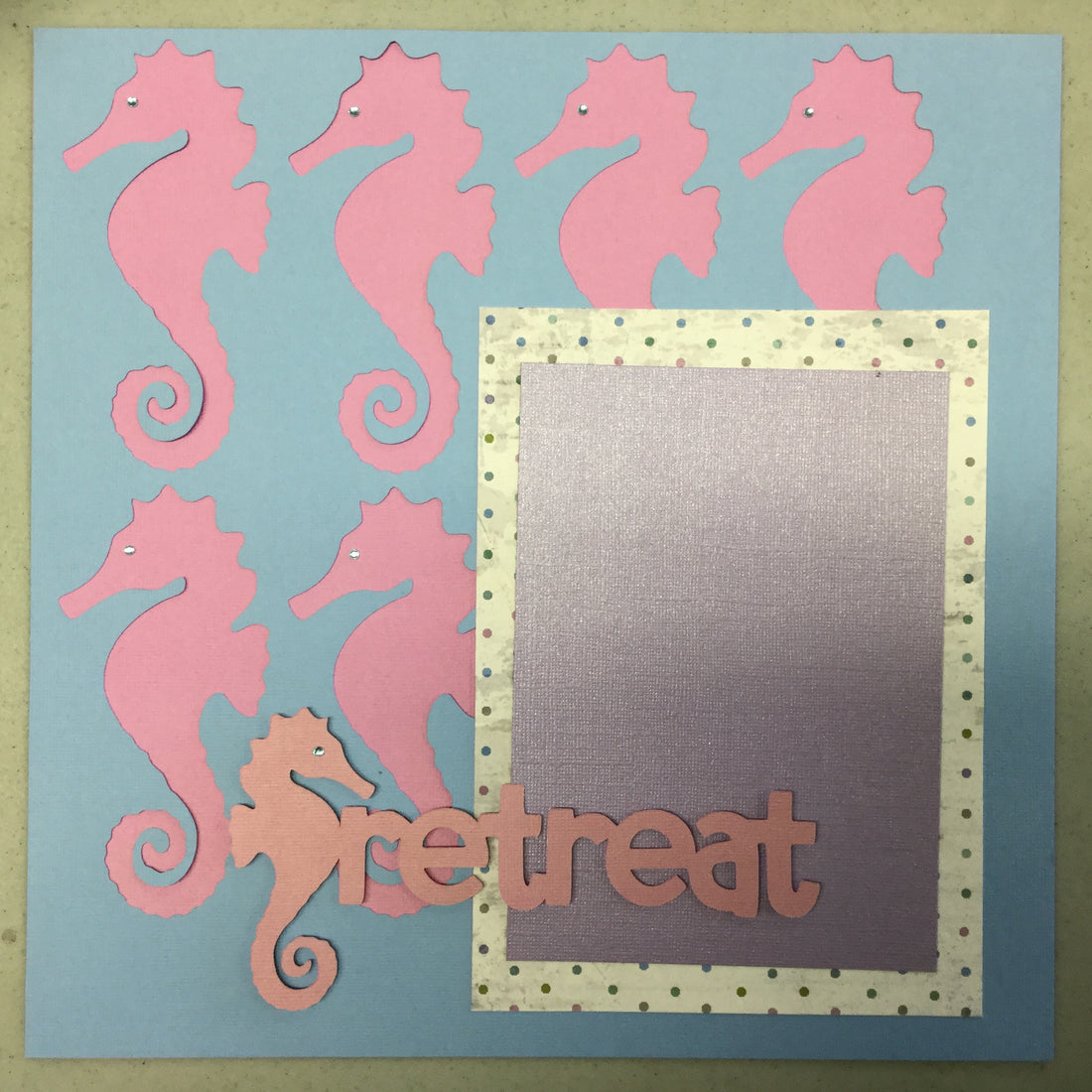 Premade Page SEAHORSE RETREAT (1) 12&quot;x12&quot; Scrapbook @Scrapbooksrus